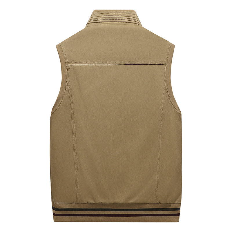 Herren Multifunktionale Outdoor-Weste mit vier Pattentaschen, Stehkragen und Mesh‑Futter – Marzano