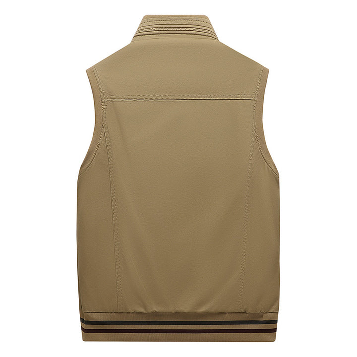 Herren Multifunktionale Outdoor-Weste mit vier Pattentaschen, Stehkragen und Mesh‑Futter – Marzano