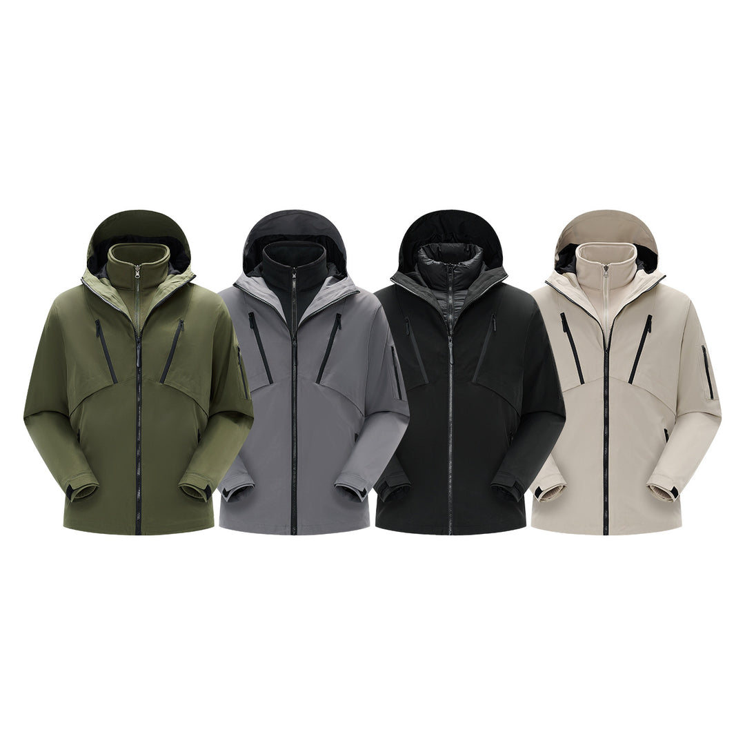 Herren Technische Softshelljacke mit Kapuze, wasserabweisender Membran und multiplen Reißverschlusstaschen Echo Archiv