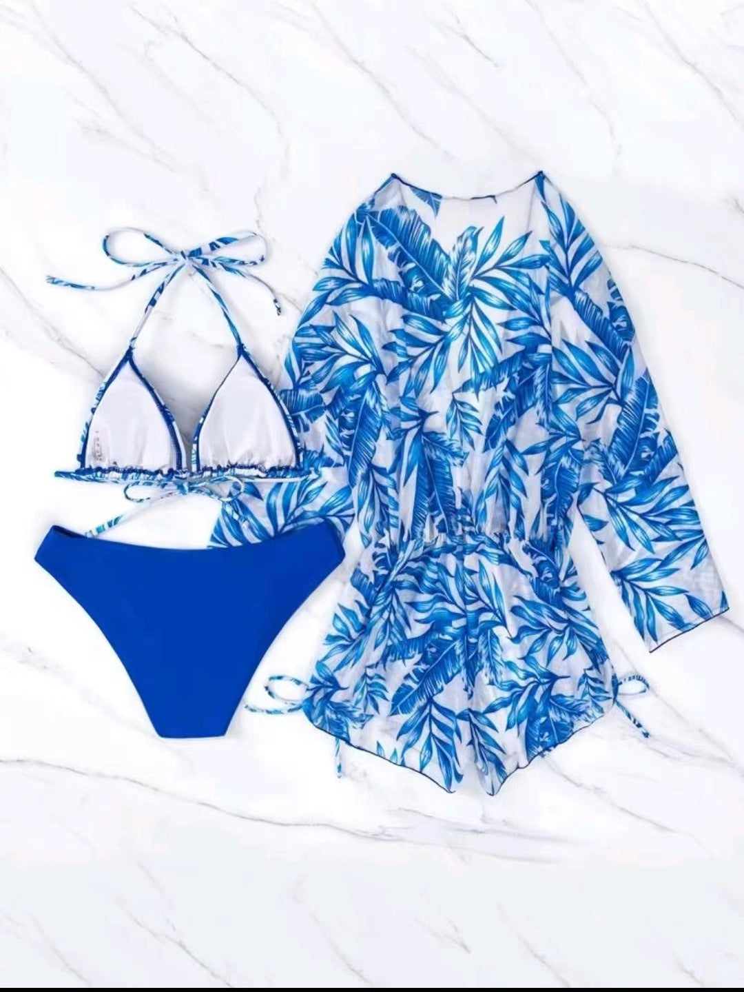 Damen Strandoutfit im Set mit kombiniertem Bikini und lässiger Kaftan Echo Archiv
