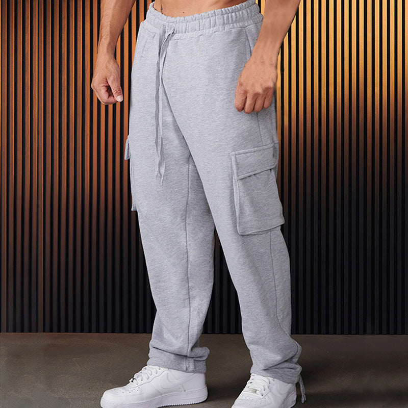 Herren entspannte Cargo-Hose mit praktischem Taschen-Design und elastischem Bund Echoarchiv