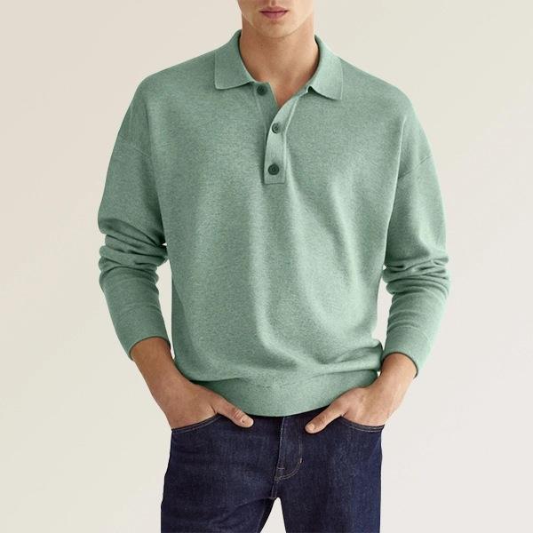 Herren Pullover mit Knopfleiste und weitem Schnitt Echoarchiv