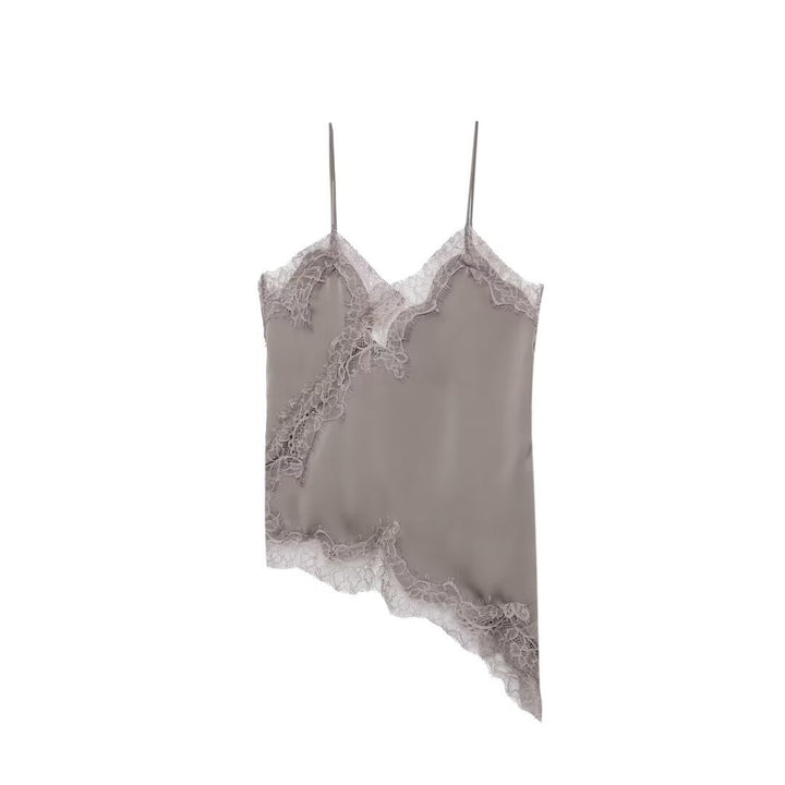 Damen-Spitzen-Camisole mit asymmetrischem Schnitt und eleganten Punkten Echo Archiv