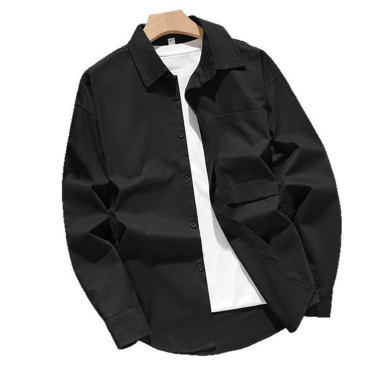 Herren lässige Langarmhemdjacke aus atmungsaktivem Baumwollmaterial Echoarchiv