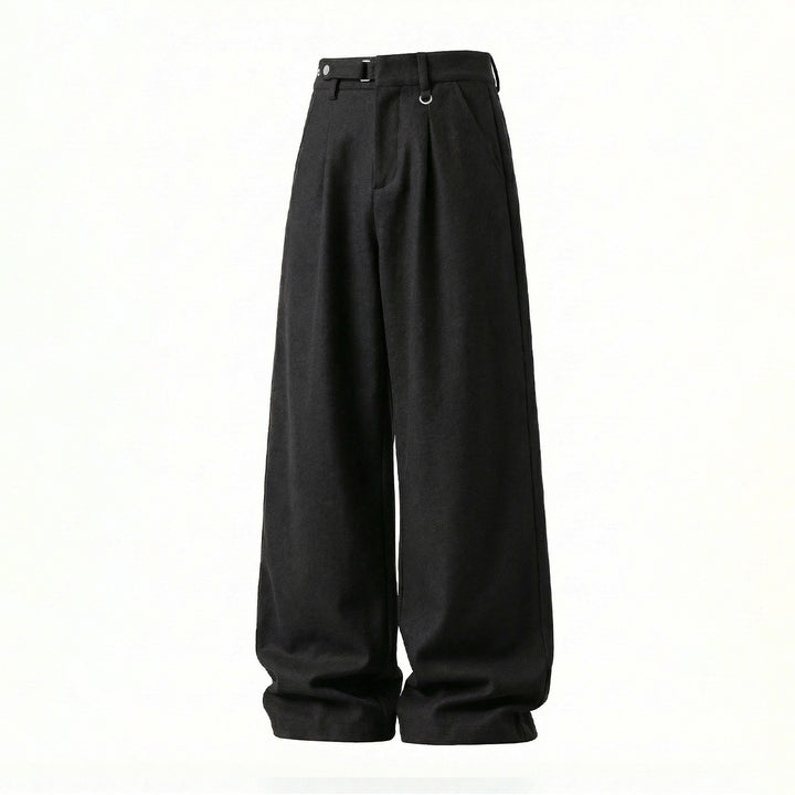 Damen Weite High-Waist-Hose mit Bundfalten, D-Ring und weitem Bein Echo Archiv