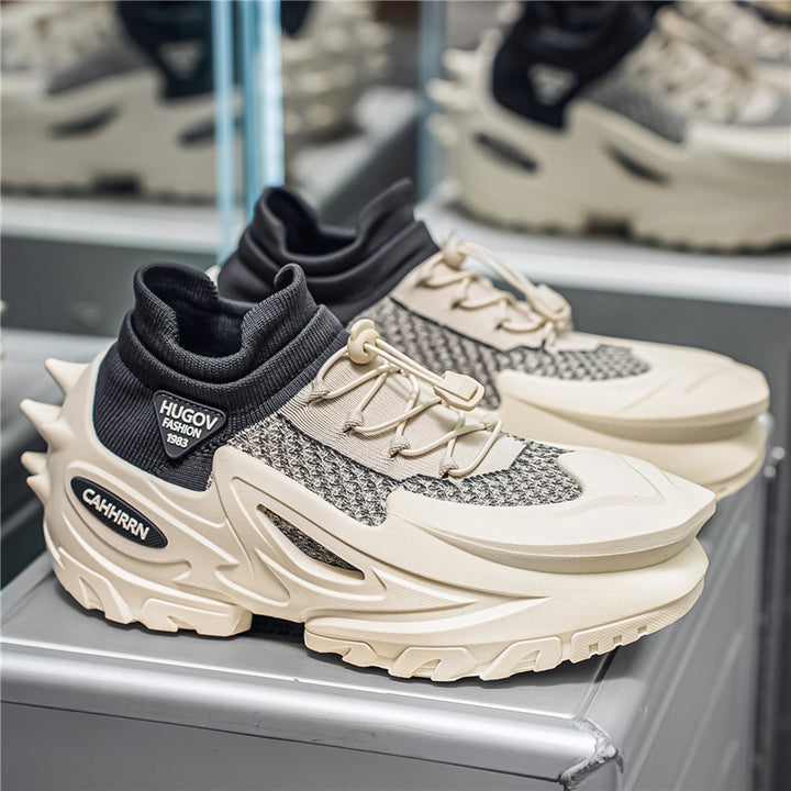 Unisex futuristische Chunky-Sneaker mit gestricktem Schaft, skulpturierter EVA-Sohle und Schnellzugverschluss – Norré