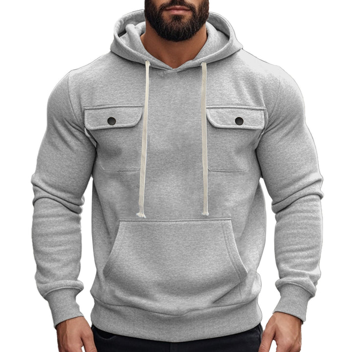 Herren modischer Kapuzenpullover mit praktischen Brusttaschen und Struktur Echoarchiv