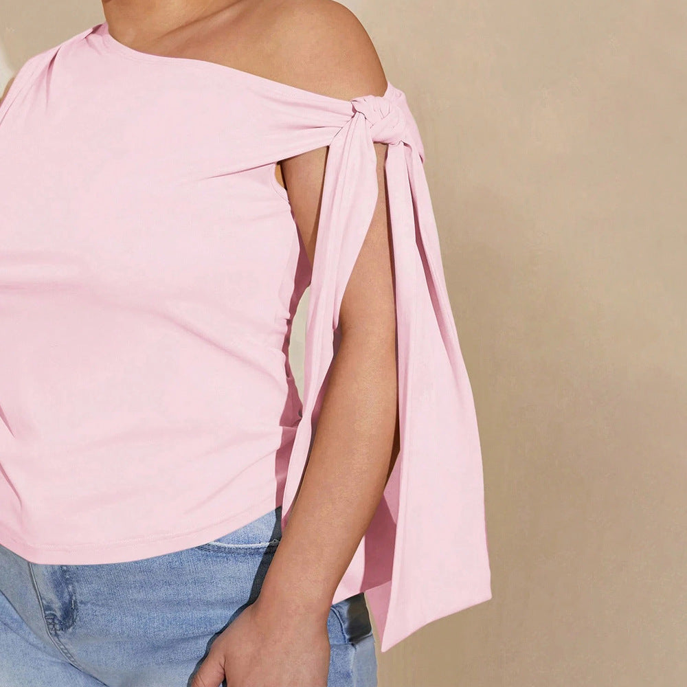 Damen asymmetrisches Top mit bindbarem Design Echo Archiv