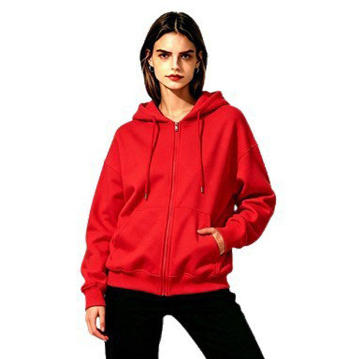 Damen Weicher Kapuzenpullover mit durchgehendem Reißverschluss Echoarchiv
