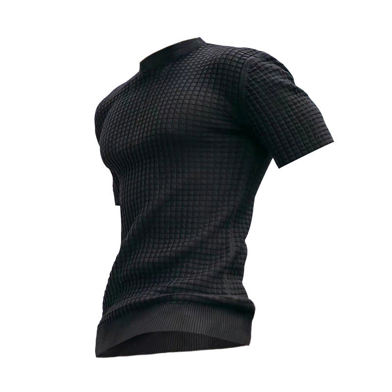 Herren atmungsaktives Fitness-T-Shirt mit strukturiertem Design Echoarchiv