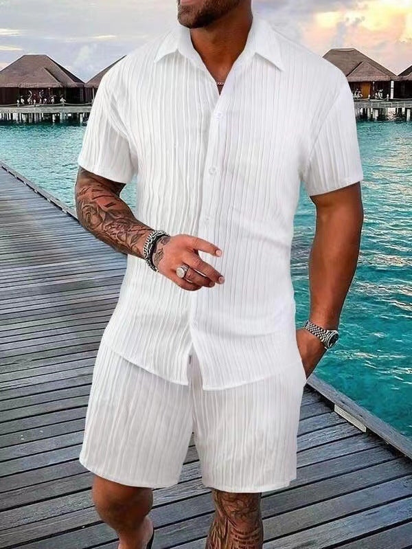 Herren atmungsaktives Sport-Set mit Kurzarm-Hemd und Shorts – Marzano