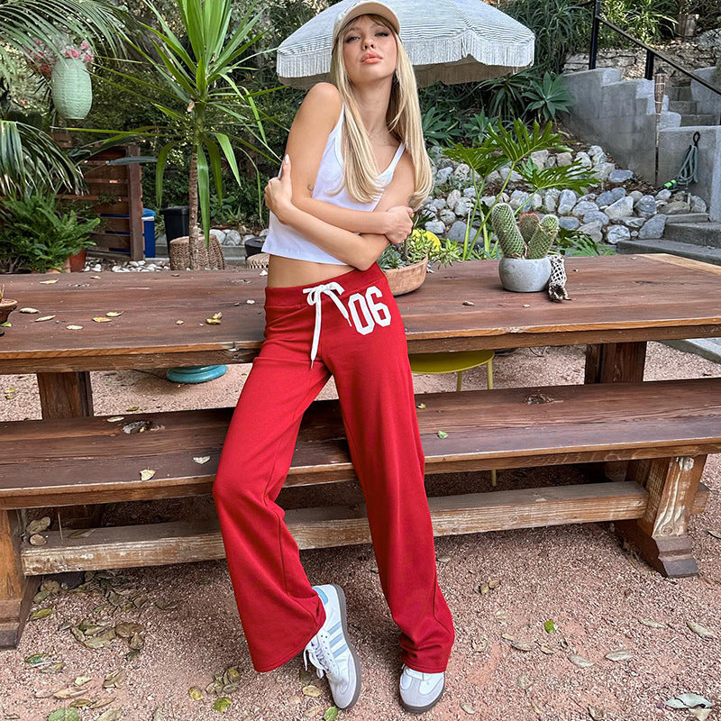 Damen lässige Sweatpants mit elastischem Bund und seitlichen Taschen Echo Archiv