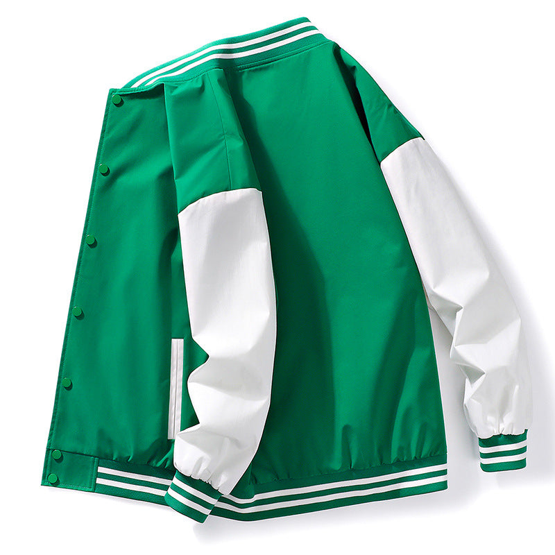 Herren lässige Collegejacke mit farblich abgesetzten Ärmeln und praktischem Reißverschluss Echoarchiv