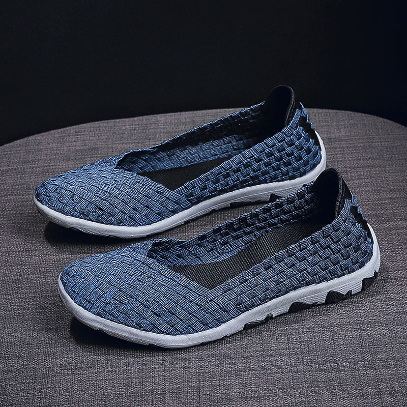 Damen nan gestrickter Slip-On Freizeitschuh mit geflochtenem Obermaterial und rutschfester Flexsohle Echo Archiv