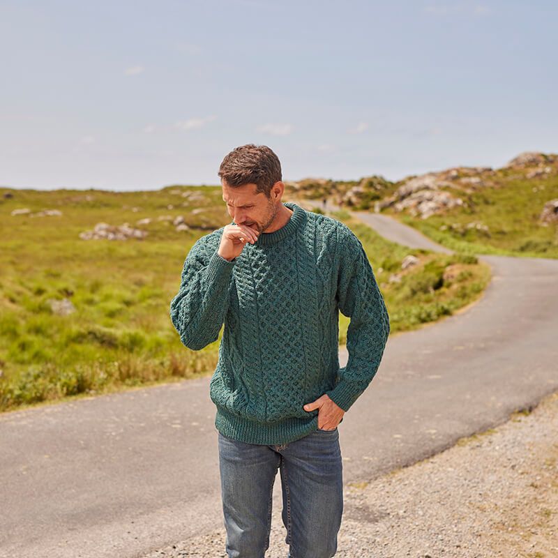 Herren Modischer Strickpullover mit Zopfmuster – Norvane