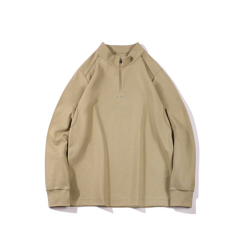 Herren Oversize-Halbzip-Sweatshirt mit Stehkragen, Raglanärmeln und seitlichen Eingrifftaschen Echo Archiv