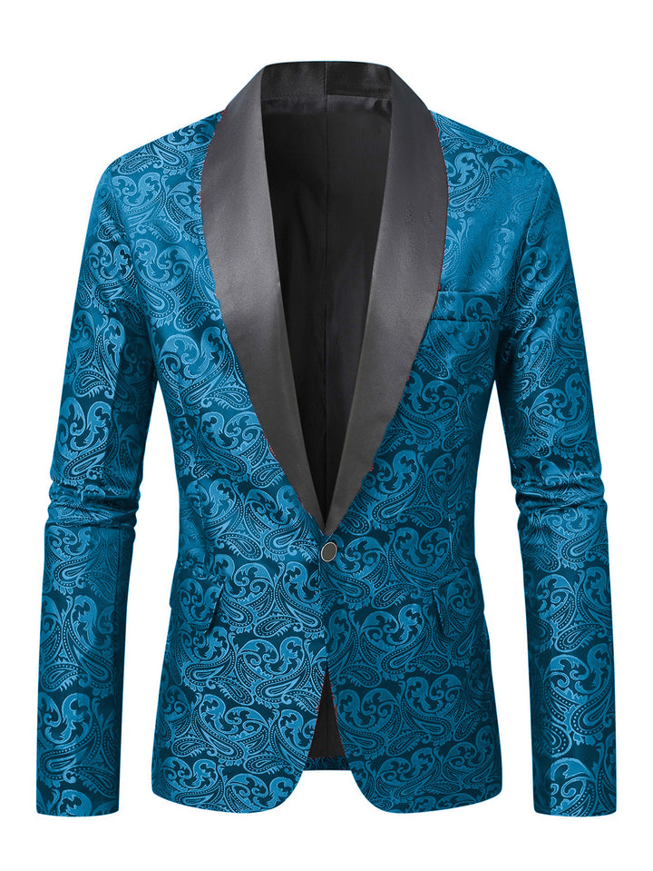 Herren eleganter Pailletten-Blazer mit Paisley-Muster Echoarchiv