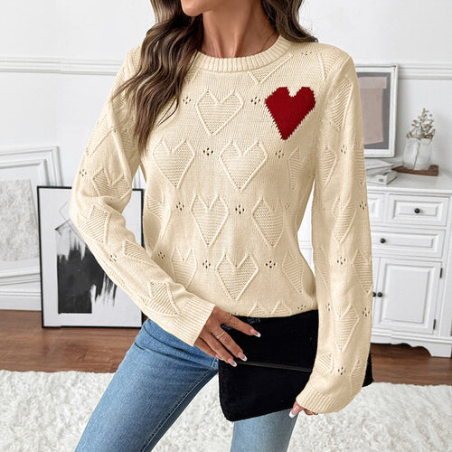 Damen Verspielter Strickpullover mit Herzdesign Echo Archiv