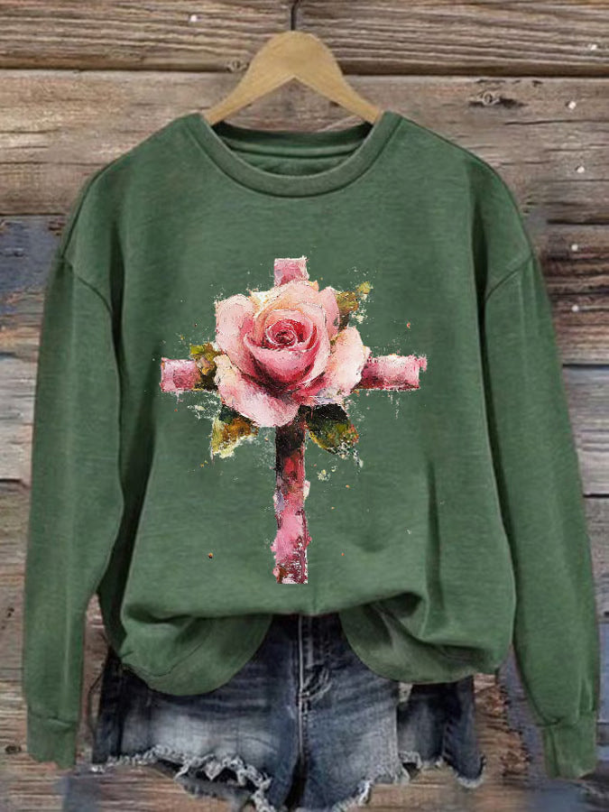 Damen Gemütlicher Pullover mit Herzmotiv Echoarchiv