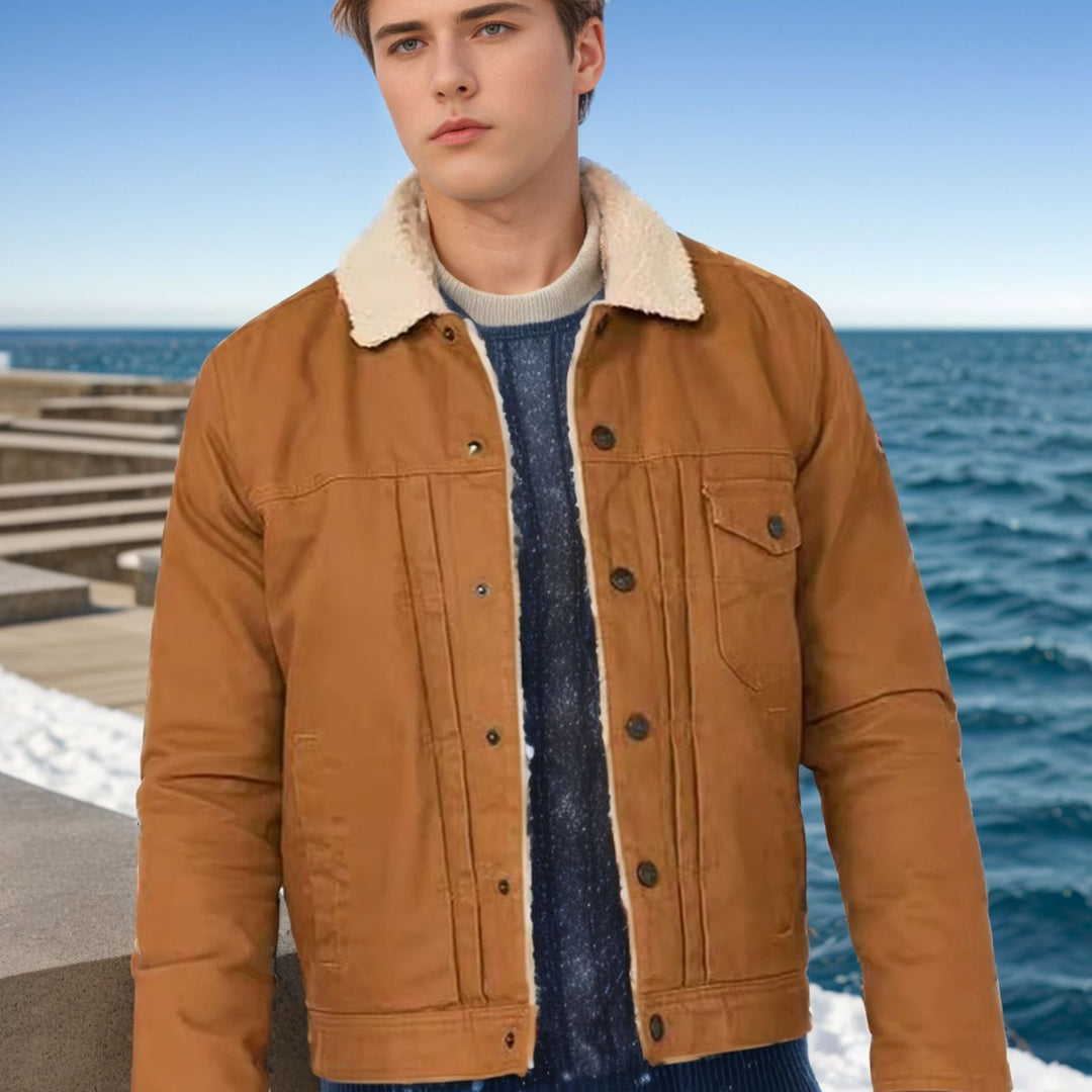 Herren bequeme Arbeitsjacke mit Fleece-Fütterung und vielseitigen Taschen Echoarchiv
