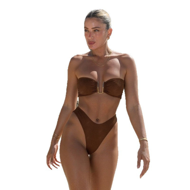 Damen Bandeau-Bikini mit stilvollem Blumendetail Echo Archiv