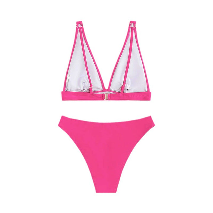 Damen Hochtailliertes Bikini-Set mit modischem V-Ausschnitt Echo Archiv