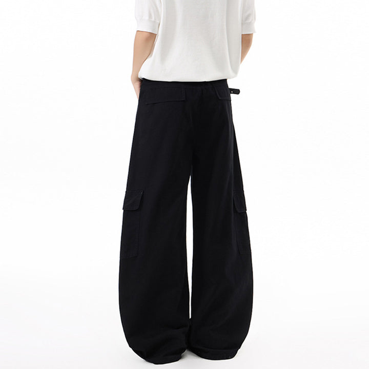 Damen Extraweite Hochtaillierte Cargo-Palazzo-Hose aus Baumwoll-Twill mit Pattentaschen Echo Archiv