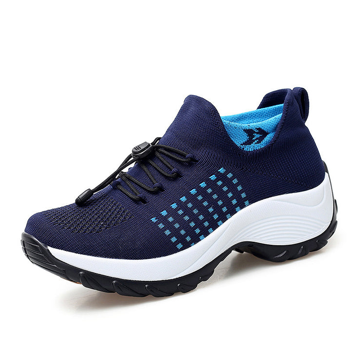 Damen Strick-Sockensneaker mit elastischem Schaft, Schnellzug und dämpfender Plateausohle Echoarchiv