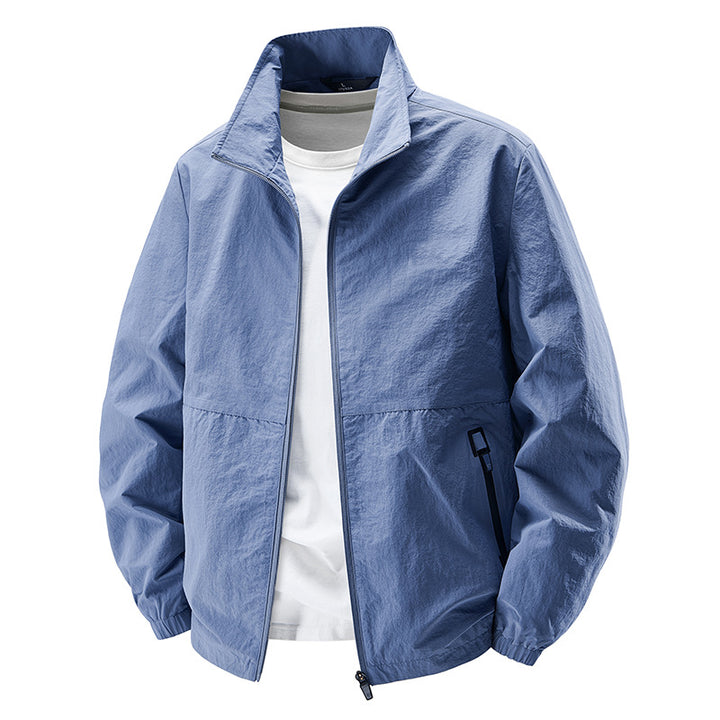 Herren Leichte Wind- und wasserabweisende Freizeitjacke mit Stehkragen und Reißverschlusstaschen Echo Archiv
