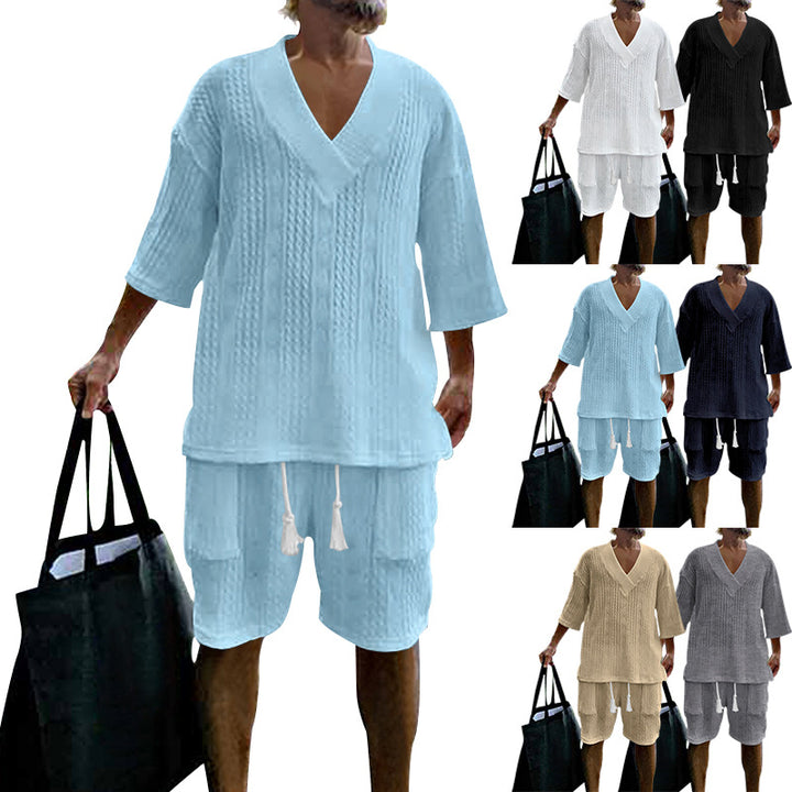 Herren lässiges Beach-Outfit mit lockerer Passform und praktischen Taschen Echoarchiv
