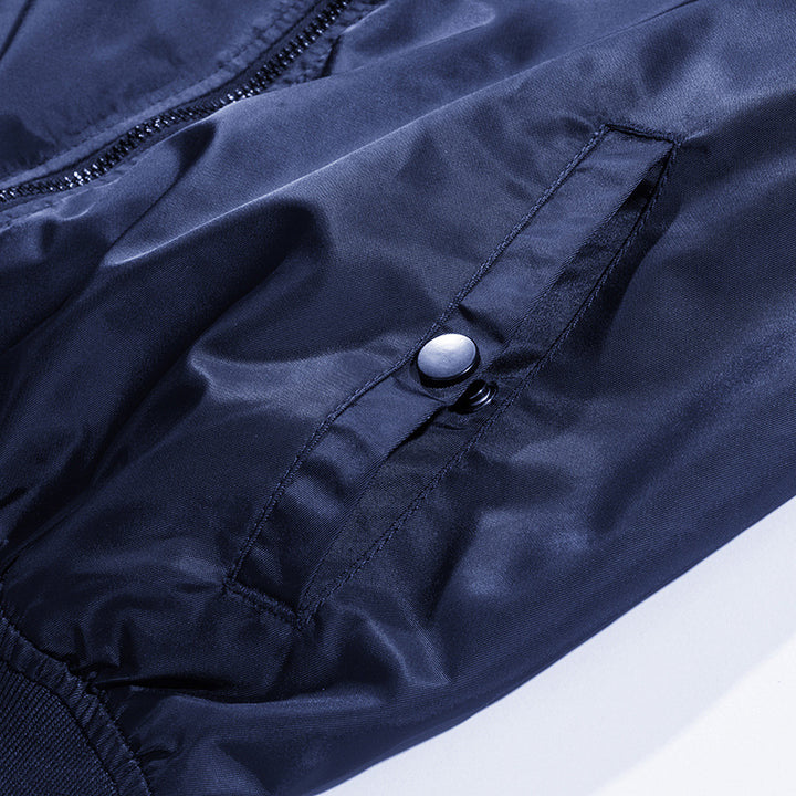 Herren leichte Nylon-Bomberjacke im Pilotenschnitt mit Ärmeltasche – Brevano