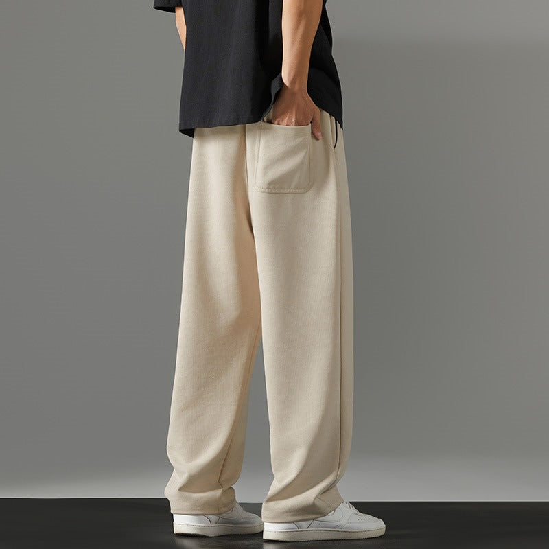Herren weite Relaxed-Jogginghose aus French-Terry mit Kordelzug, elastischem Bund & geradem Bein Echoarchiv