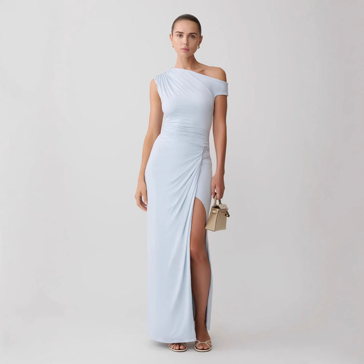 Damen Elegantes Maxi-Kleid mit One-Shoulder Design und hohem Schlitz Echo Archiv