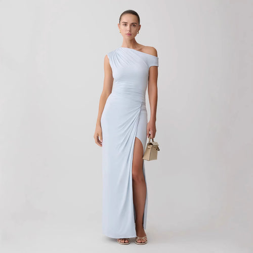 Damen Elegantes Maxi-Kleid mit One-Shoulder Design und hohem Schlitz Echo Archiv