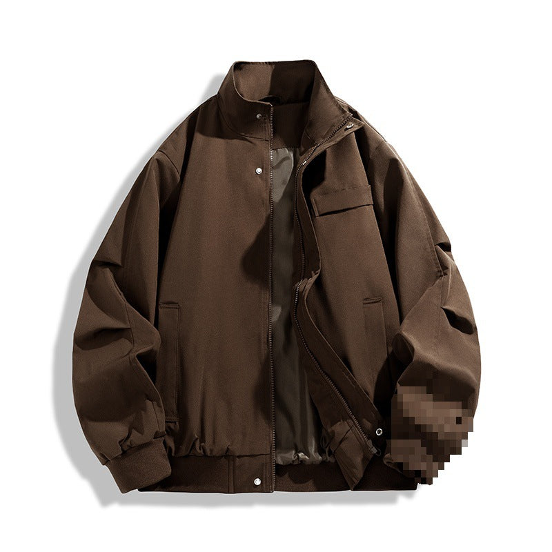 [Herren Oversize Utility Bomberjacke mit hohem Kragen und Rippbündchen Echoarchiv]