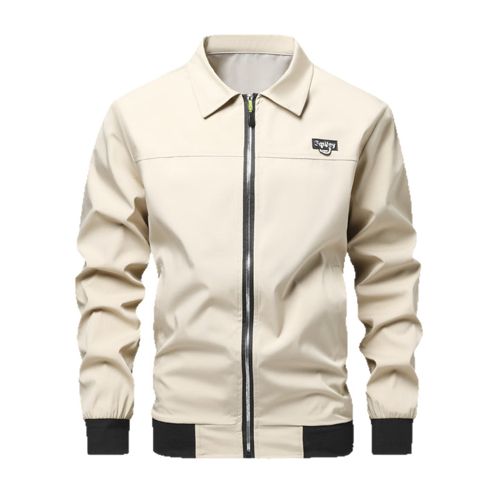 Herren Collar-Zip-Blouson aus Softshell mit gerippten Bündchen & Smiley-Patch Echo Archiv