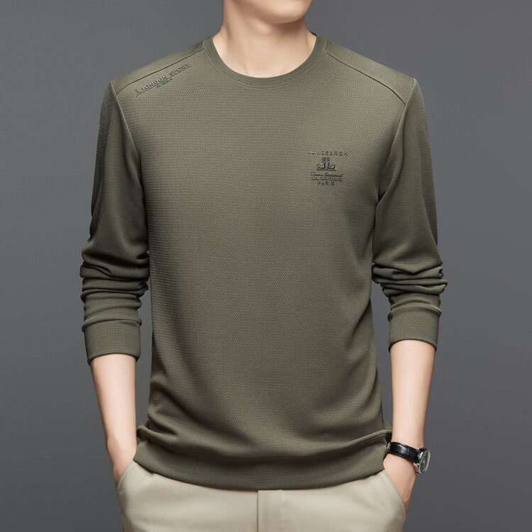Herren modisches Langarmshirt mit strukturiertem Gewebe Echoarchiv