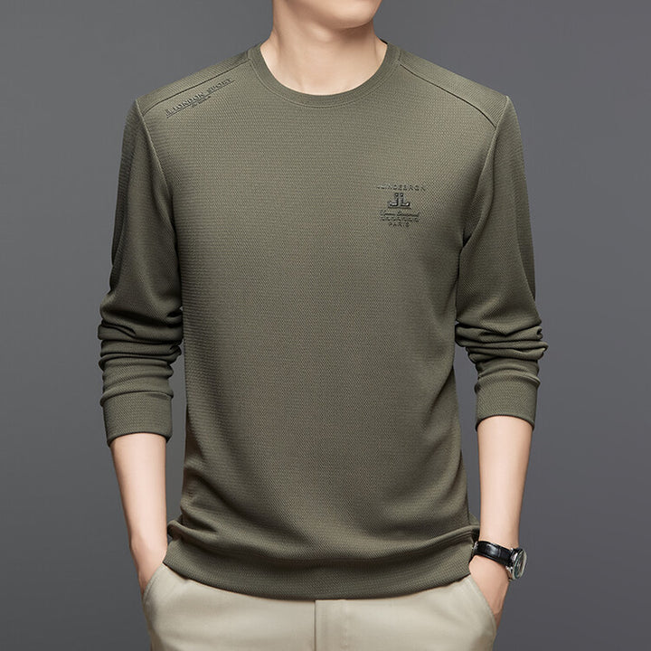 Herren modisches Langarmshirt mit strukturiertem Gewebe Echoarchiv