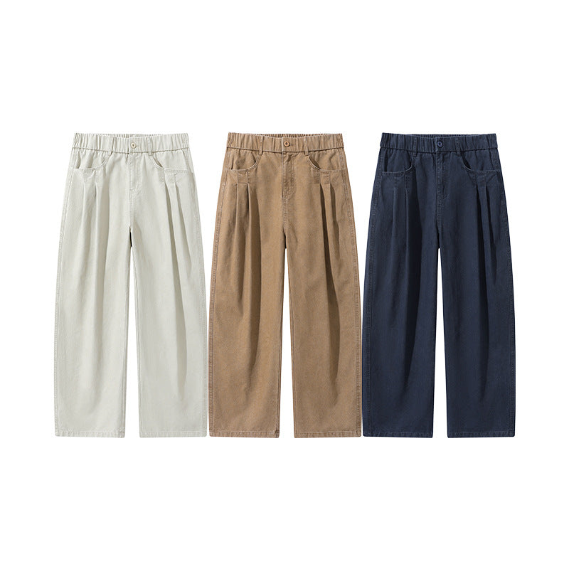 Damen Weite High‑Waist Stoffhose mit Bundfalten und elastischem Saum Echo Archiv