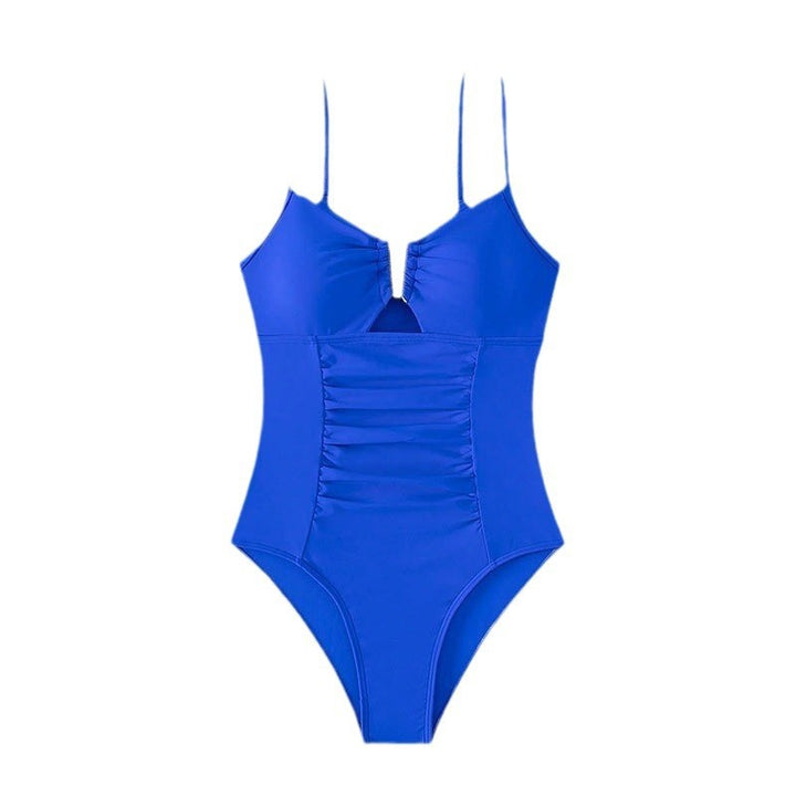 Damen Einteiler Badeanzug mit elegantem V-Ausschnitt und modischem Schmuckdetail Echo Archiv