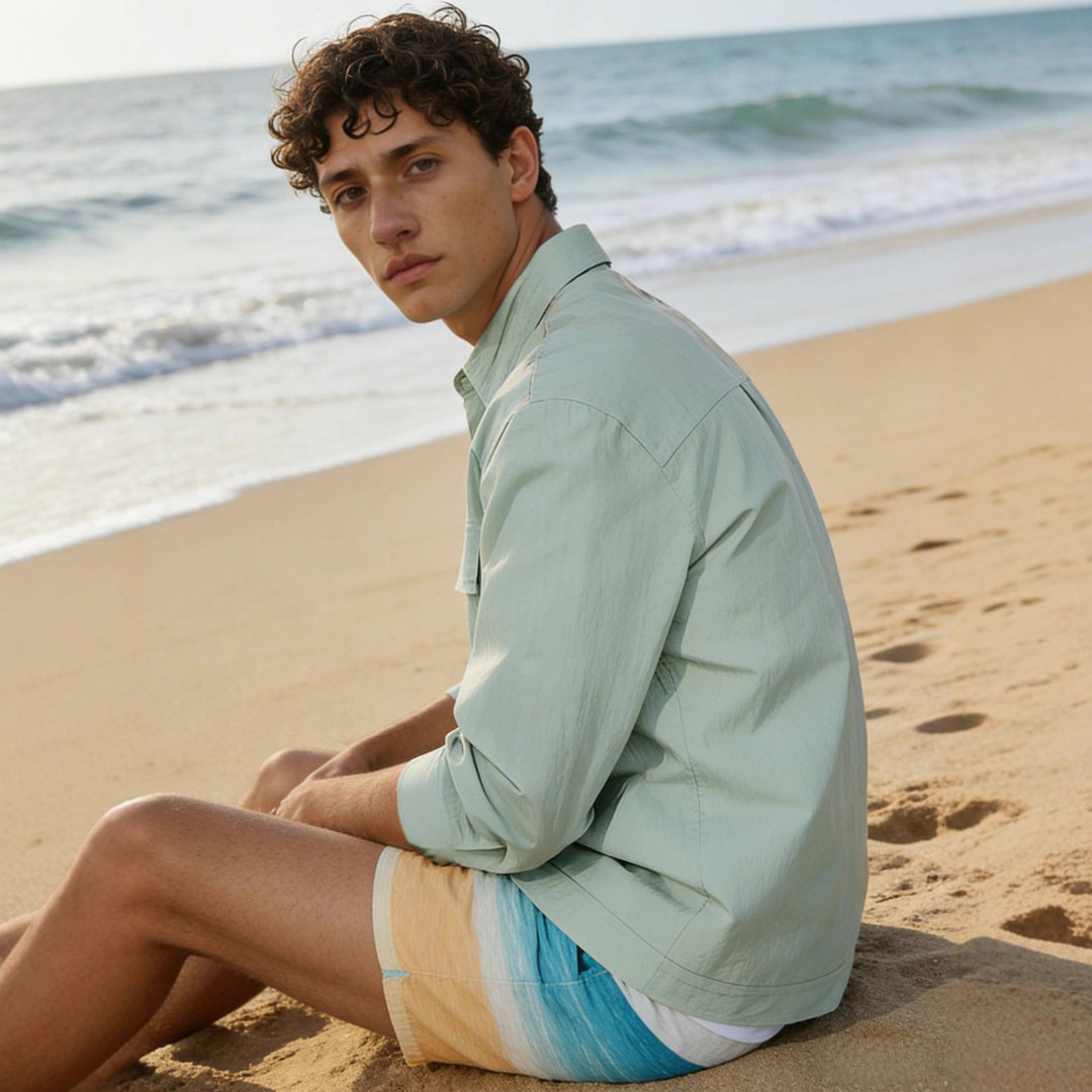Herren Leichtes Field-Overshirt mit aufgesetzten Brusttaschen und Hemdkragen Echoarchiv