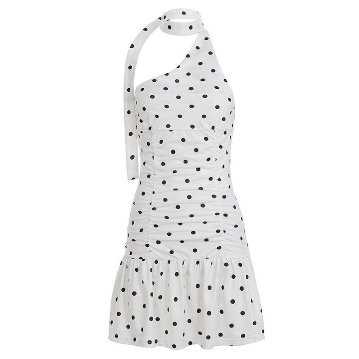Damen Wasserfallkleid mit asymmetrischem Trägerdesign und Rüschensaum Echo Archiv