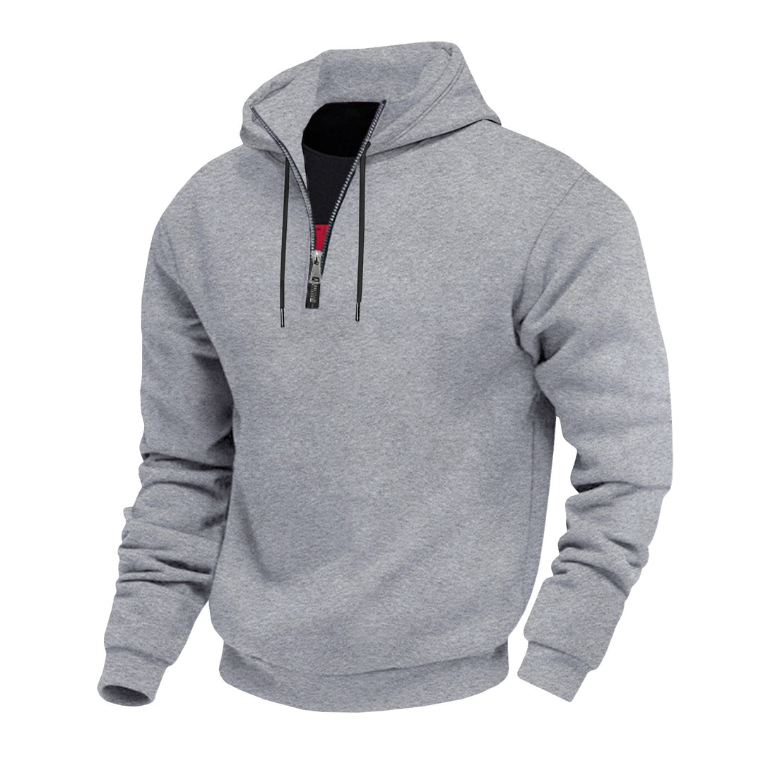 Herren Kapuzenpullover mit halbem Reißverschluss und kontrastierendem Innenfutter Echoarchiv