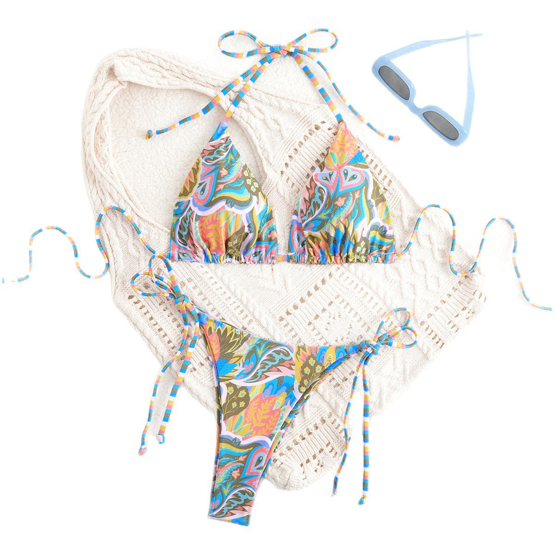 Damen Triangel-Bikini mit buntem Mustermix Echo Archiv