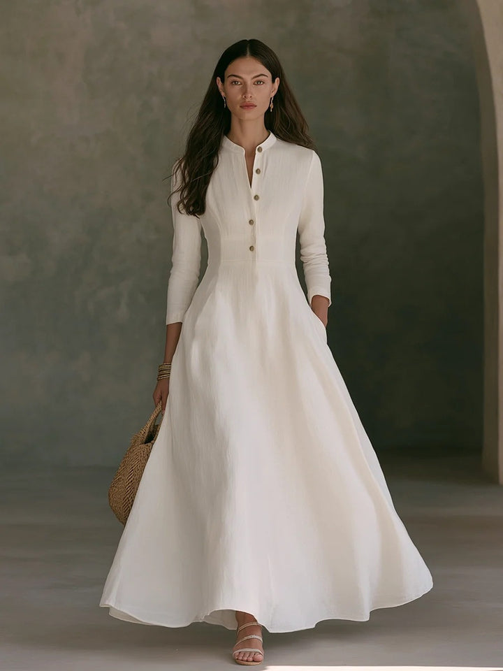 Damen Elegantes Langarm Maxikleid Echo Archiv