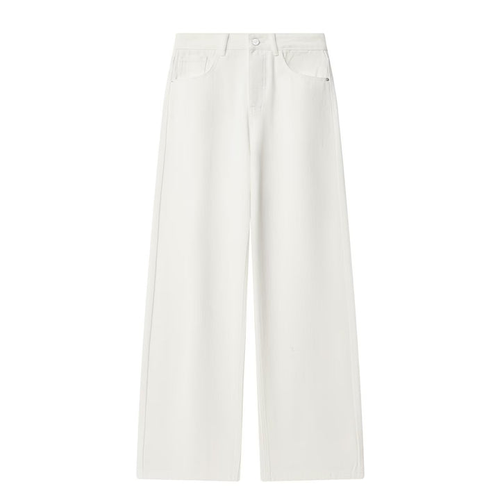 Damen Weite Highwaist-Culottehose mit Five-Pocket-Design und fließender Leinenoptik Echo Archiv