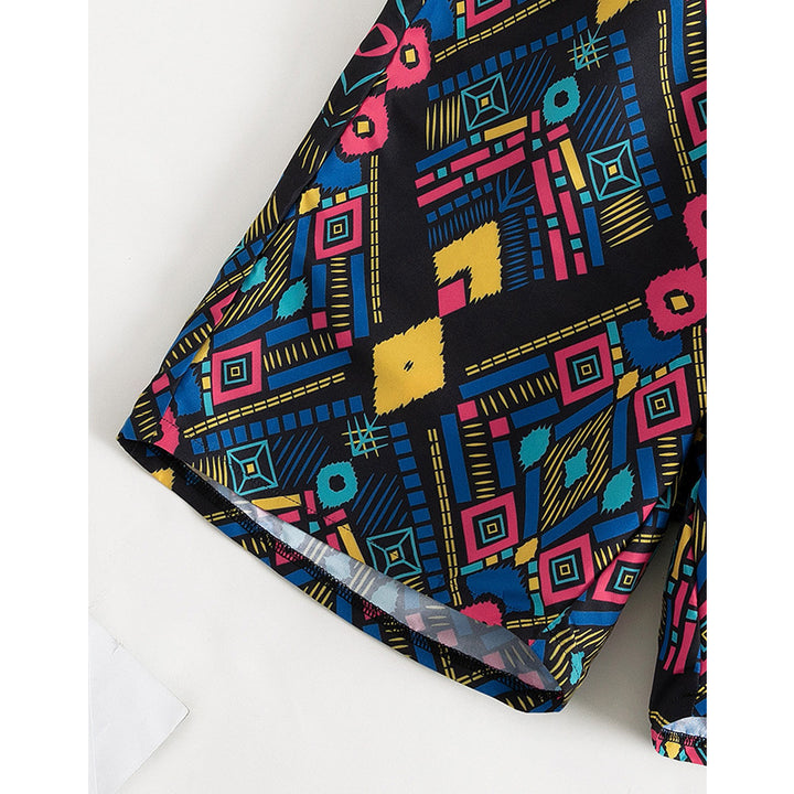 Damen Badehose mit elastischem Bund und modischem geometrischem Muster Echo Archiv