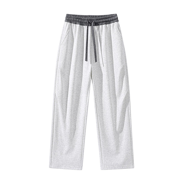 Herren Gerade geschnittene Lounge-Jogginghose mit elastischem Kordelbund & Seitentaschen Echoarchiv