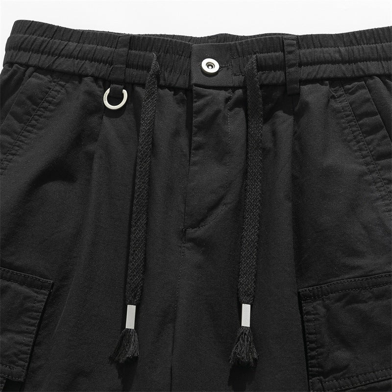 Herren Weite Tech-Cargo-Hose mit elastischem Tunnelzugbund und multifunktionalen Klapptaschen Echoarchiv