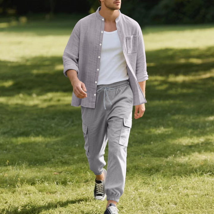 Herren lässige Hemdjacke mit hochwertigem Baumwollmix und praktischen Taschen Echoarchiv